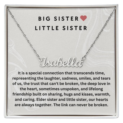 Big Sister Little Sister | Our Hearts Are Always Together | Name Necklace