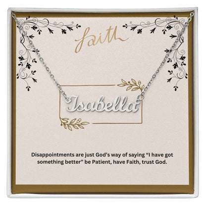 Be Patient Have Faith Trust God | Religious Faith Name Necklace
