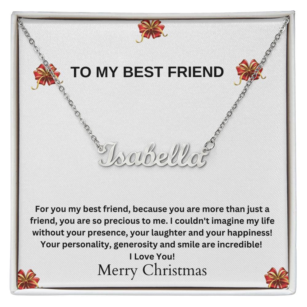To My Best Friend | Merry Christmas | Name Necklace