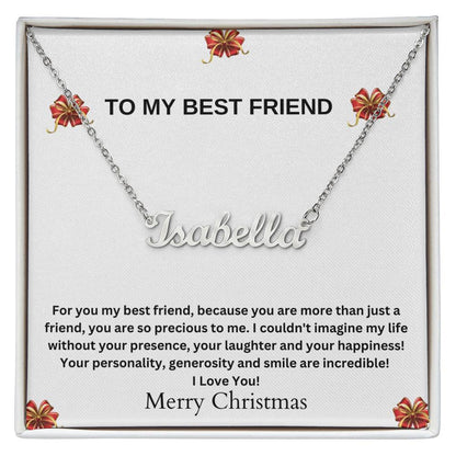 To My Best Friend | Merry Christmas | Name Necklace
