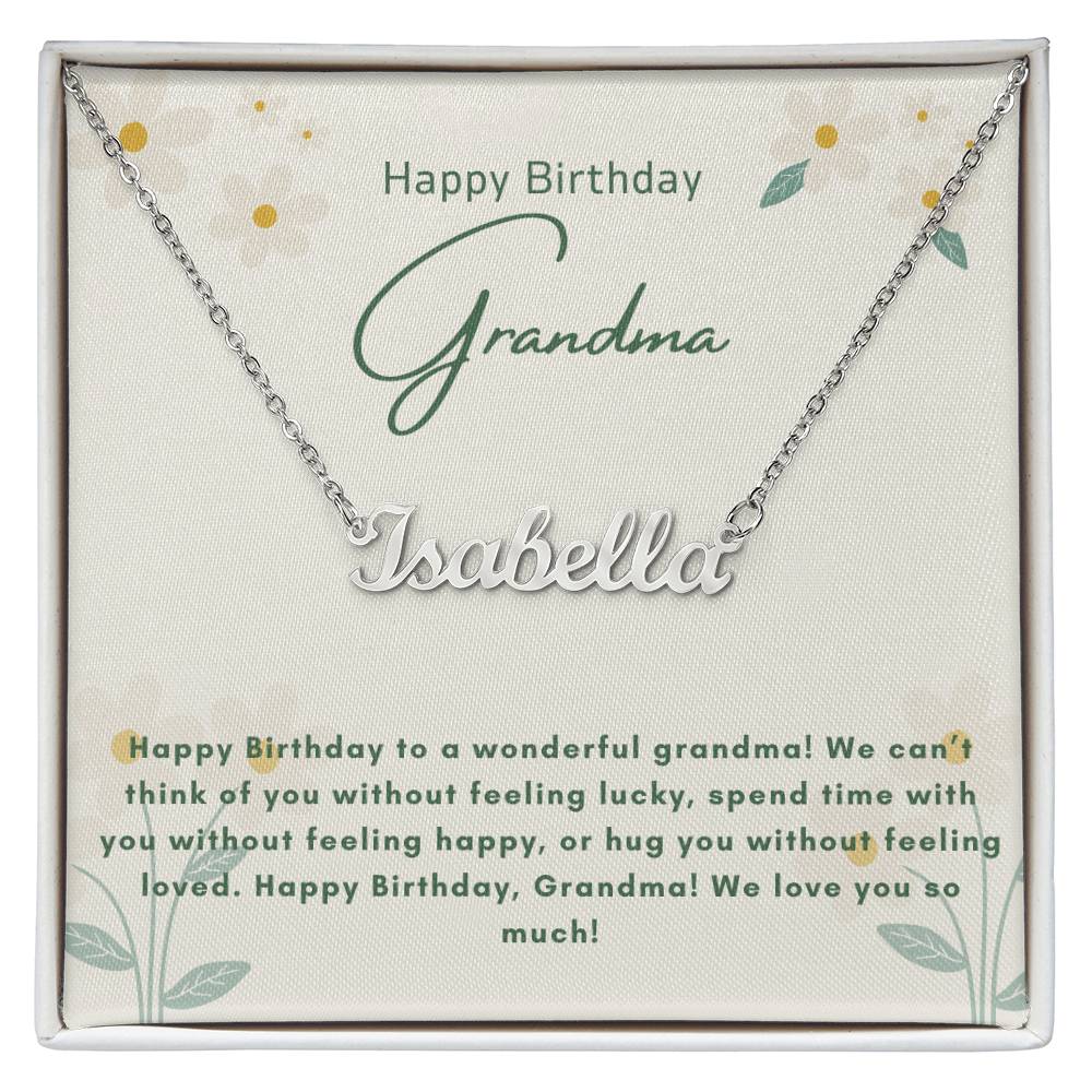 Happy Birthday Grandma | We Love You So Much | Name Pendant Necklace