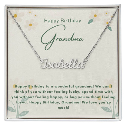 Happy Birthday Grandma | We Love You So Much | Name Pendant Necklace
