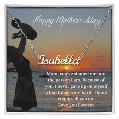 Happy Mother's Day | Thank You For All You Do | Custom Name Necklace