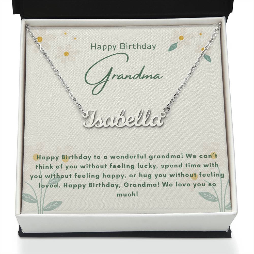 Happy Birthday Grandma | We Love You So Much | Name Pendant Necklace