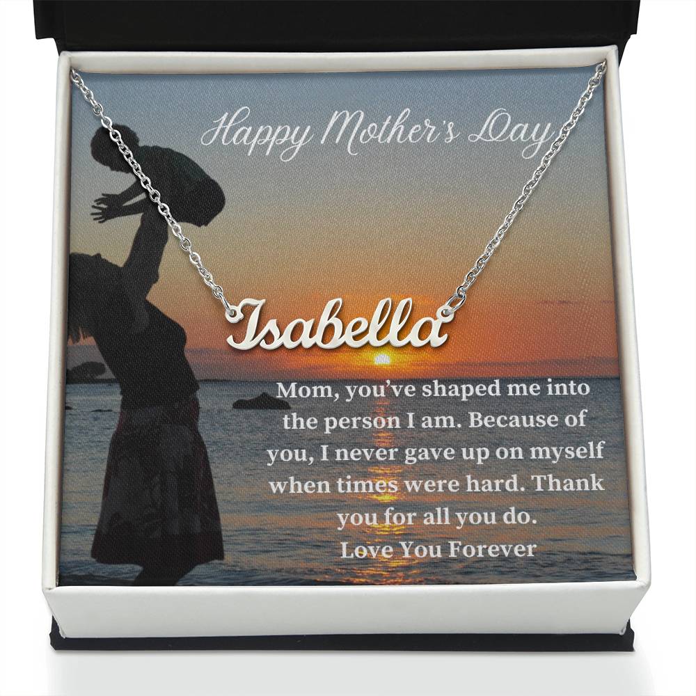 Happy Mother's Day | Thank You For All You Do | Custom Name Necklace