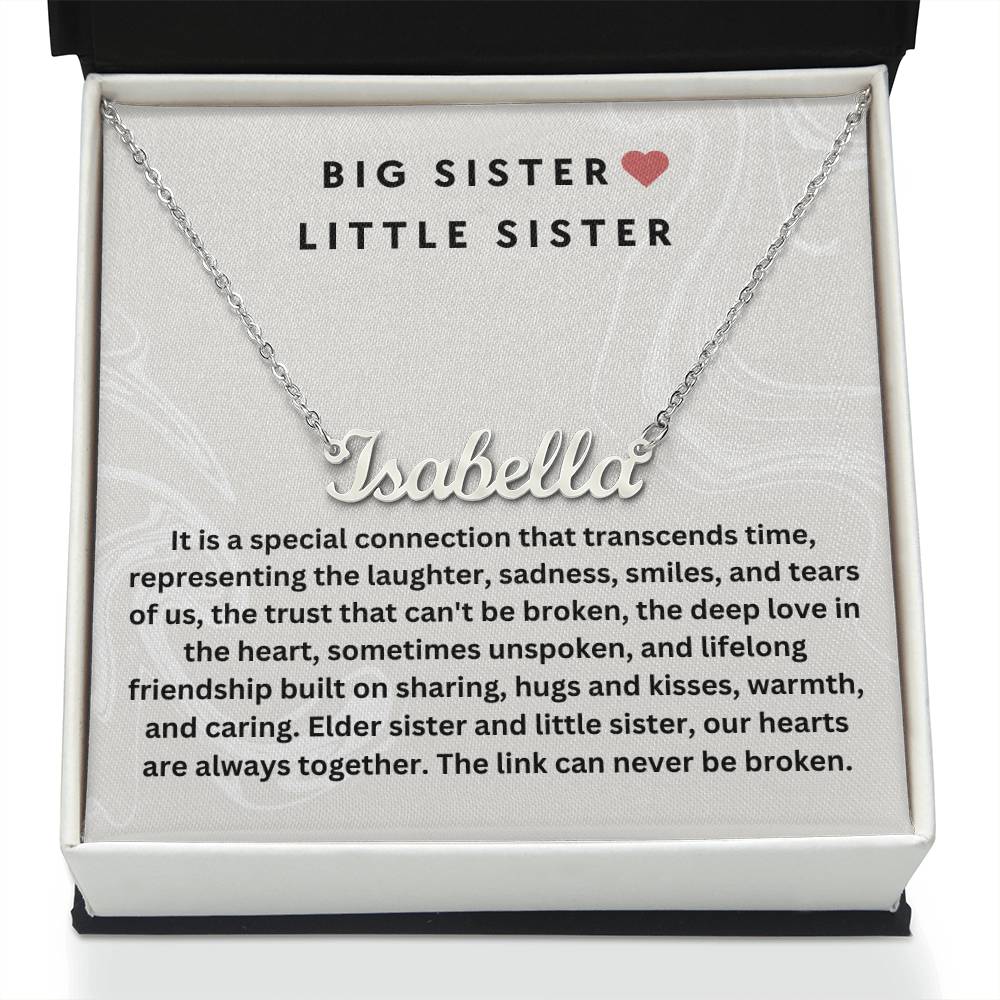Big Sister Little Sister | Our Hearts Are Always Together | Name Necklace