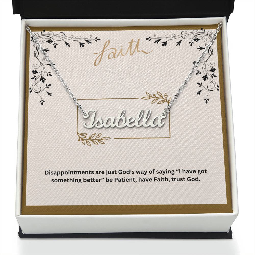 Be Patient Have Faith Trust God | Religious Faith Name Necklace