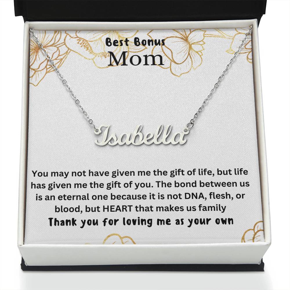 Best Bonus Mom | Life Gave Me The Gift Of You | Custom Name Necklace