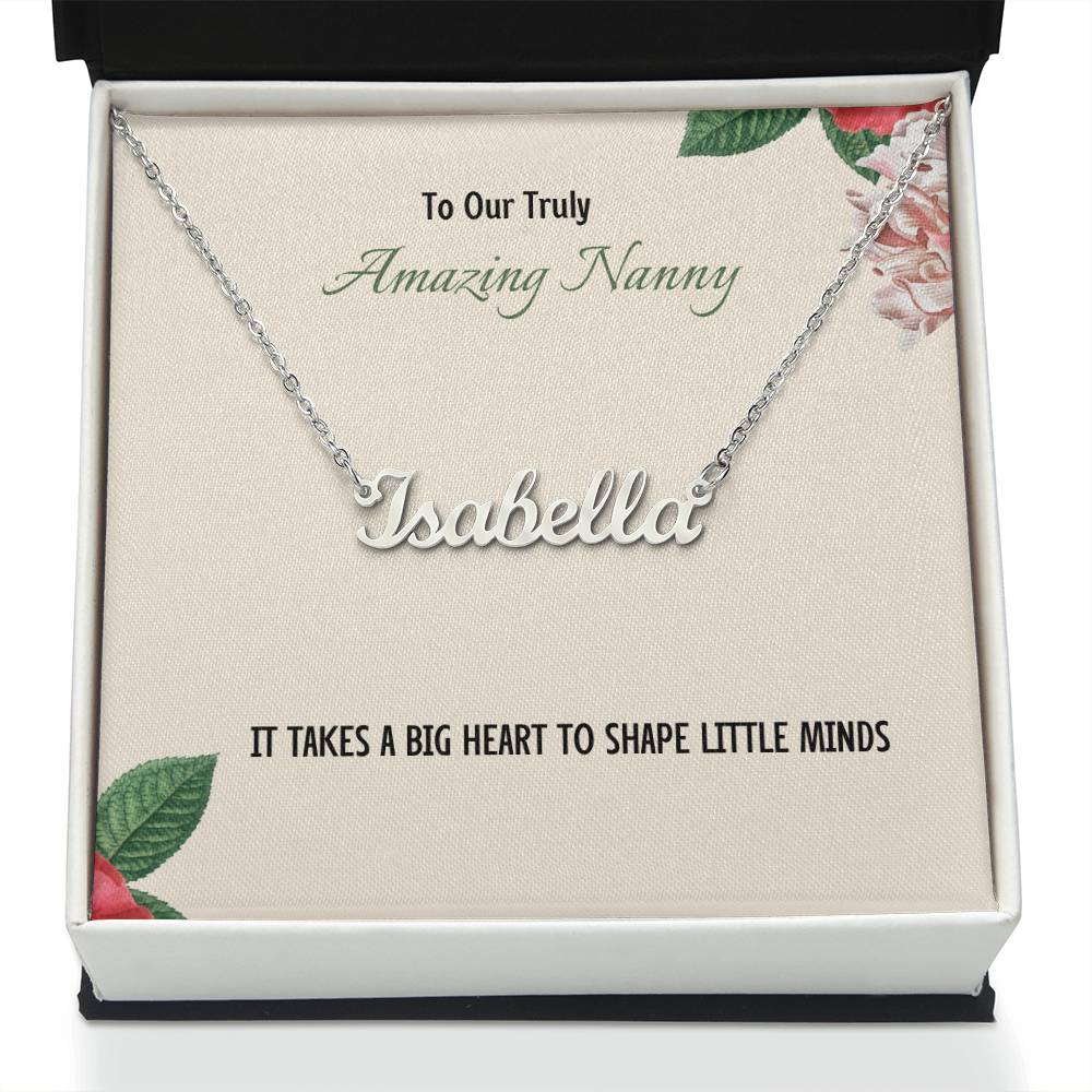 To Our Truly Amazing Nanny | Big Heart | Professional Name Necklace Gift