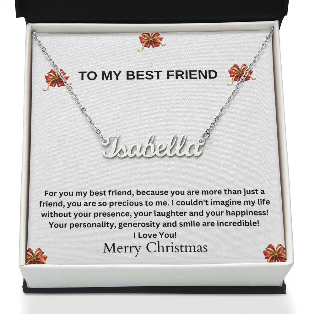 To My Best Friend | Merry Christmas | Name Necklace