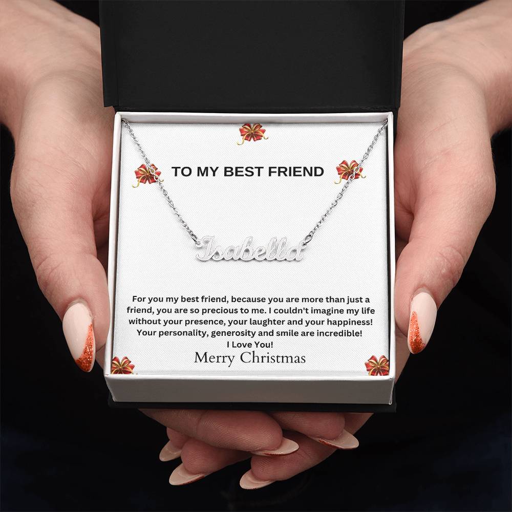 To My Best Friend | Merry Christmas | Name Necklace