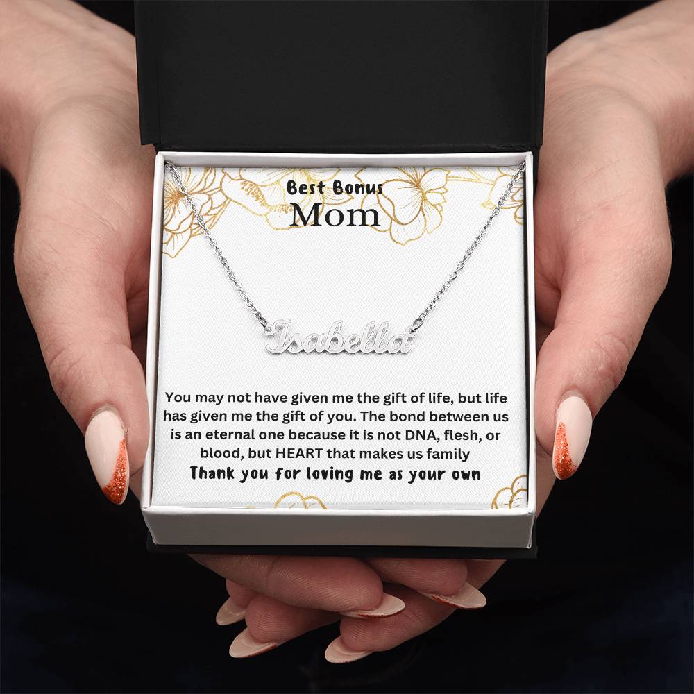 Best Bonus Mom | Life Gave Me The Gift Of You | Custom Name Necklace