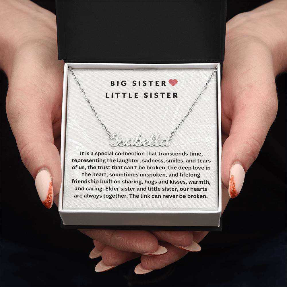 Big Sister Little Sister | Our Hearts Are Always Together | Name Necklace