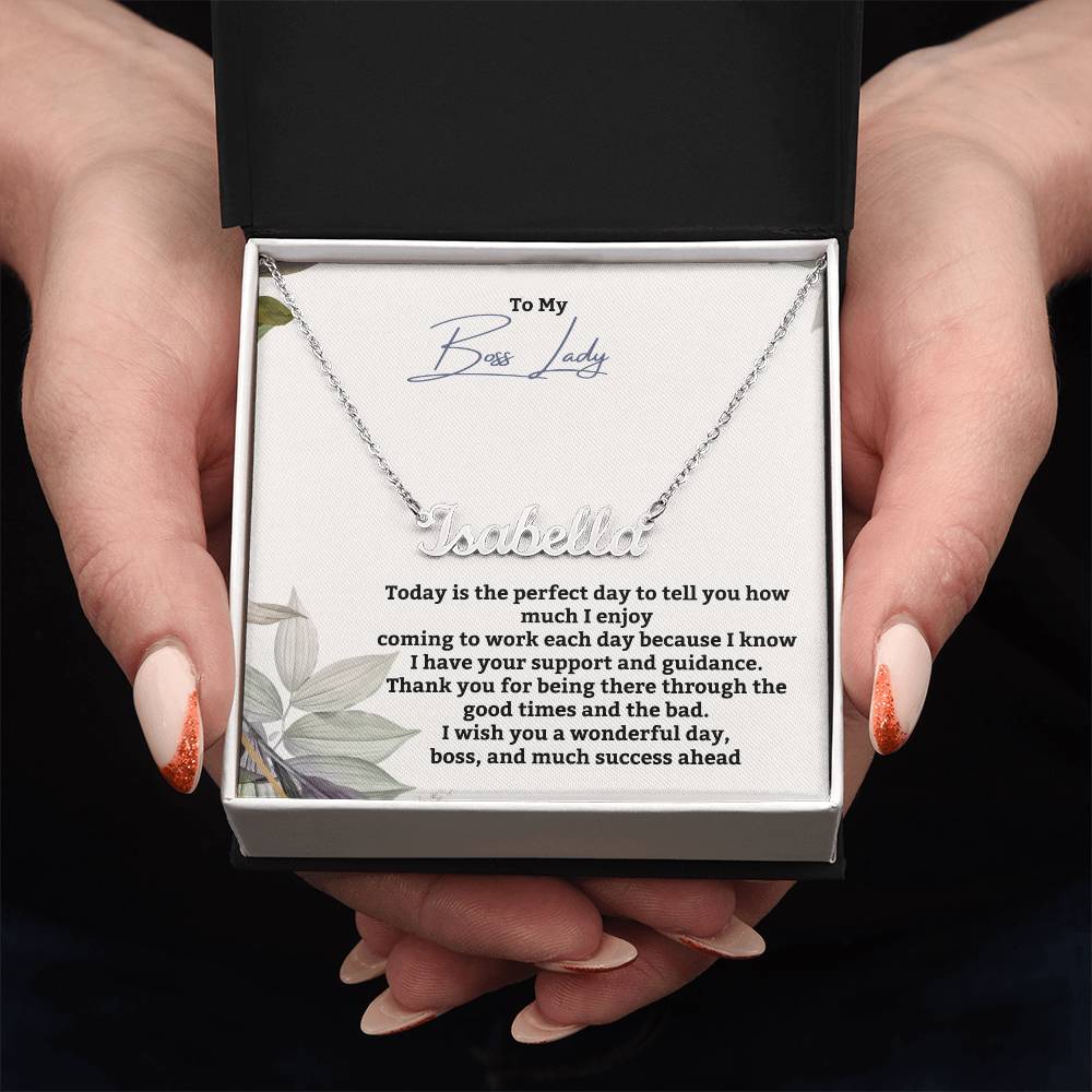 To My Boss Lady | Thank You For Being There | Professional Name Pendant Necklace