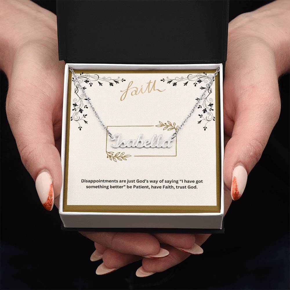 Be Patient Have Faith Trust God | Religious Faith Name Necklace