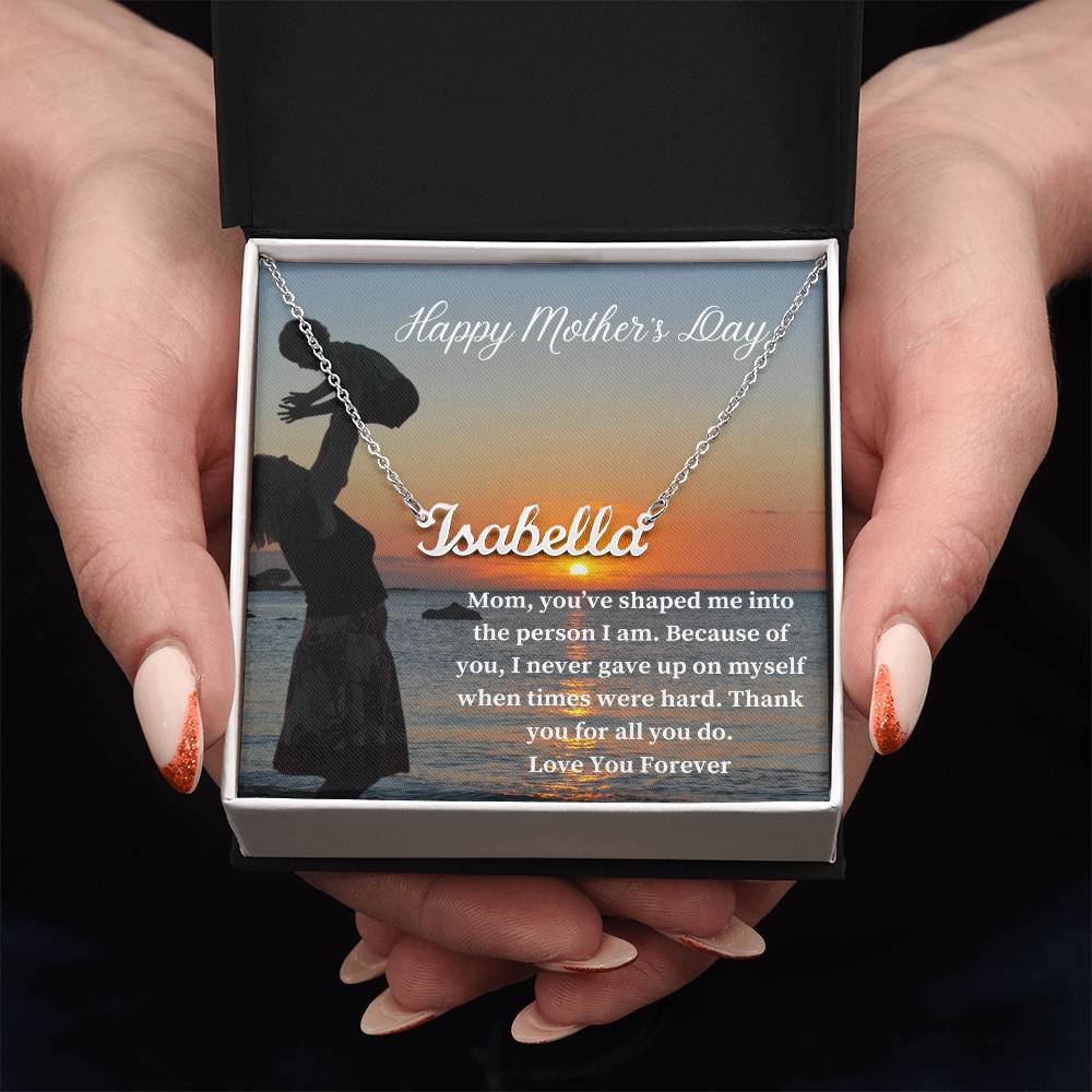 Happy Mother's Day | Thank You For All You Do | Custom Name Necklace