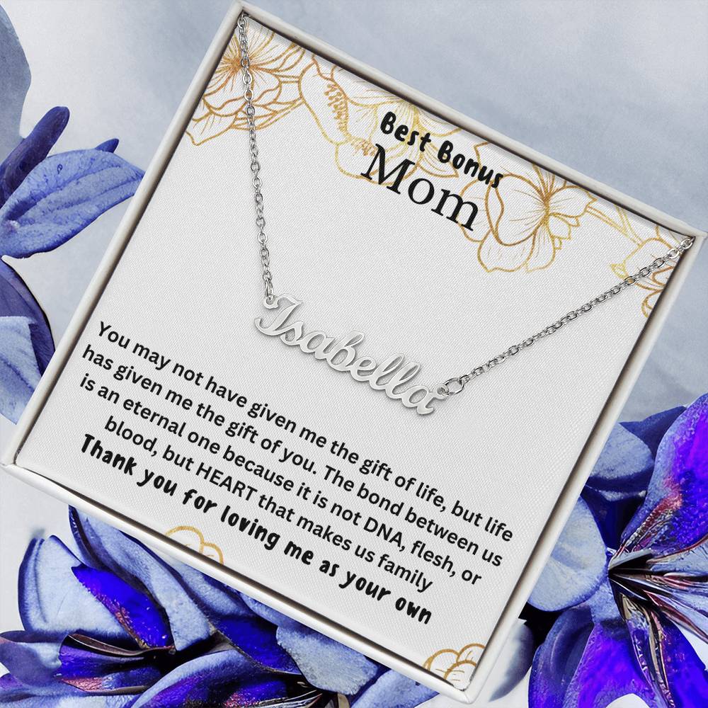 Best Bonus Mom | Life Gave Me The Gift Of You | Custom Name Necklace