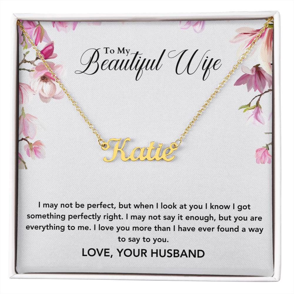 To My Beautiful Wife | You Are Everything To Me | Name Necklace