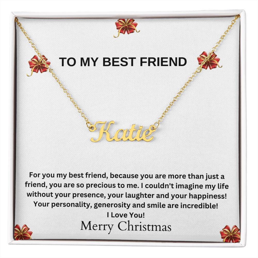 To My Best Friend | Merry Christmas | Name Necklace