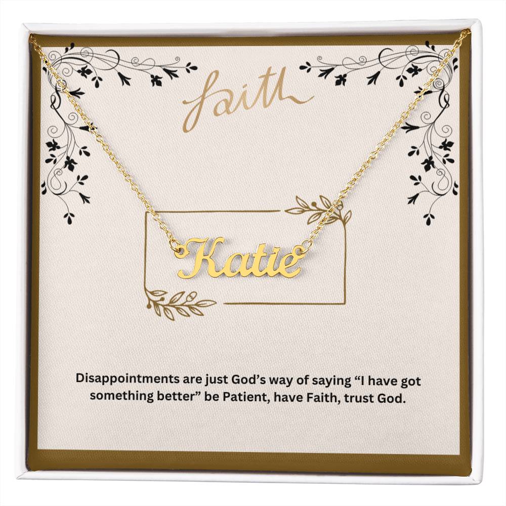 Be Patient Have Faith Trust God | Religious Faith Name Necklace