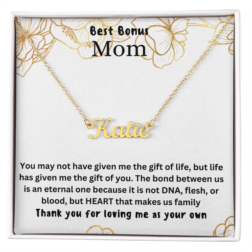 Best Bonus Mom | Life Gave Me The Gift Of You | Custom Name Necklace