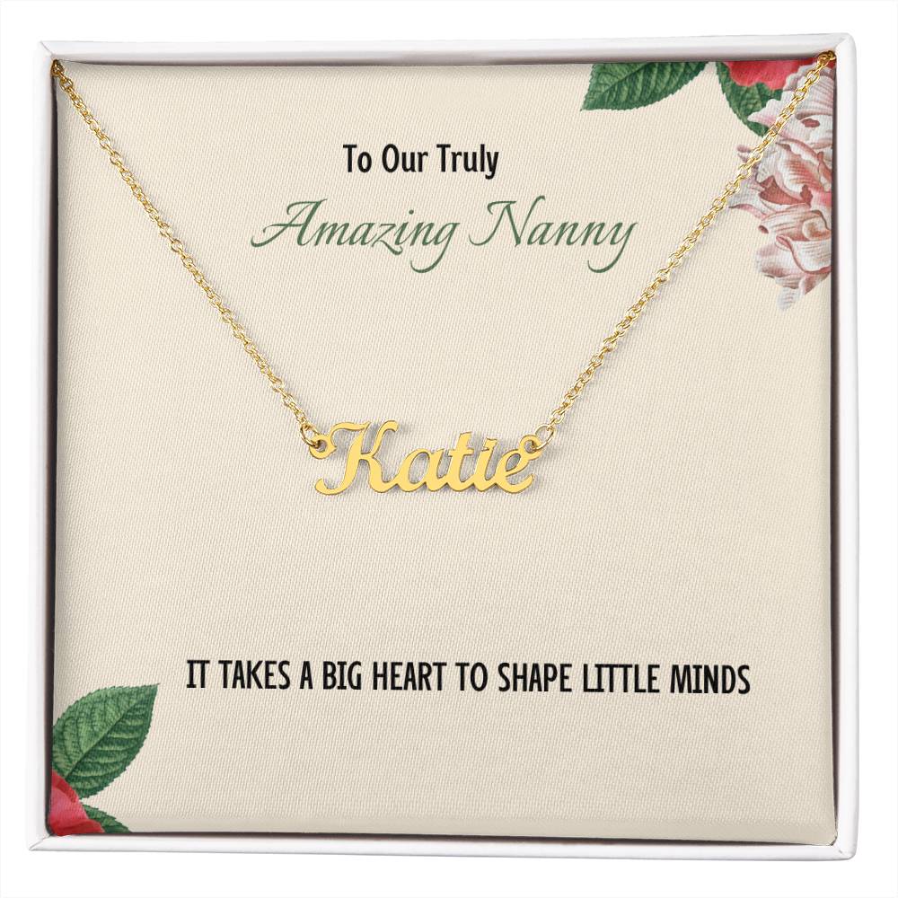 To Our Truly Amazing Nanny | Big Heart | Professional Name Necklace Gift