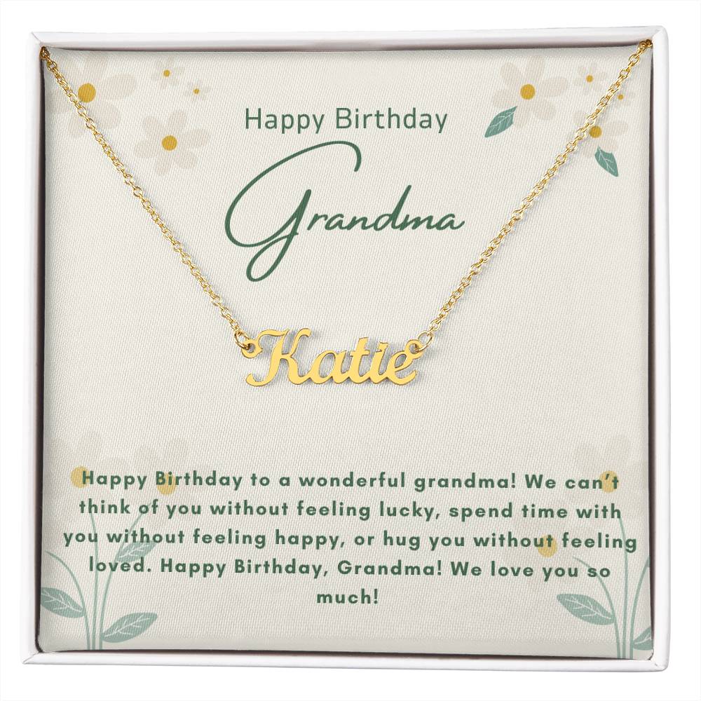 Happy Birthday Grandma | We Love You So Much | Name Pendant Necklace
