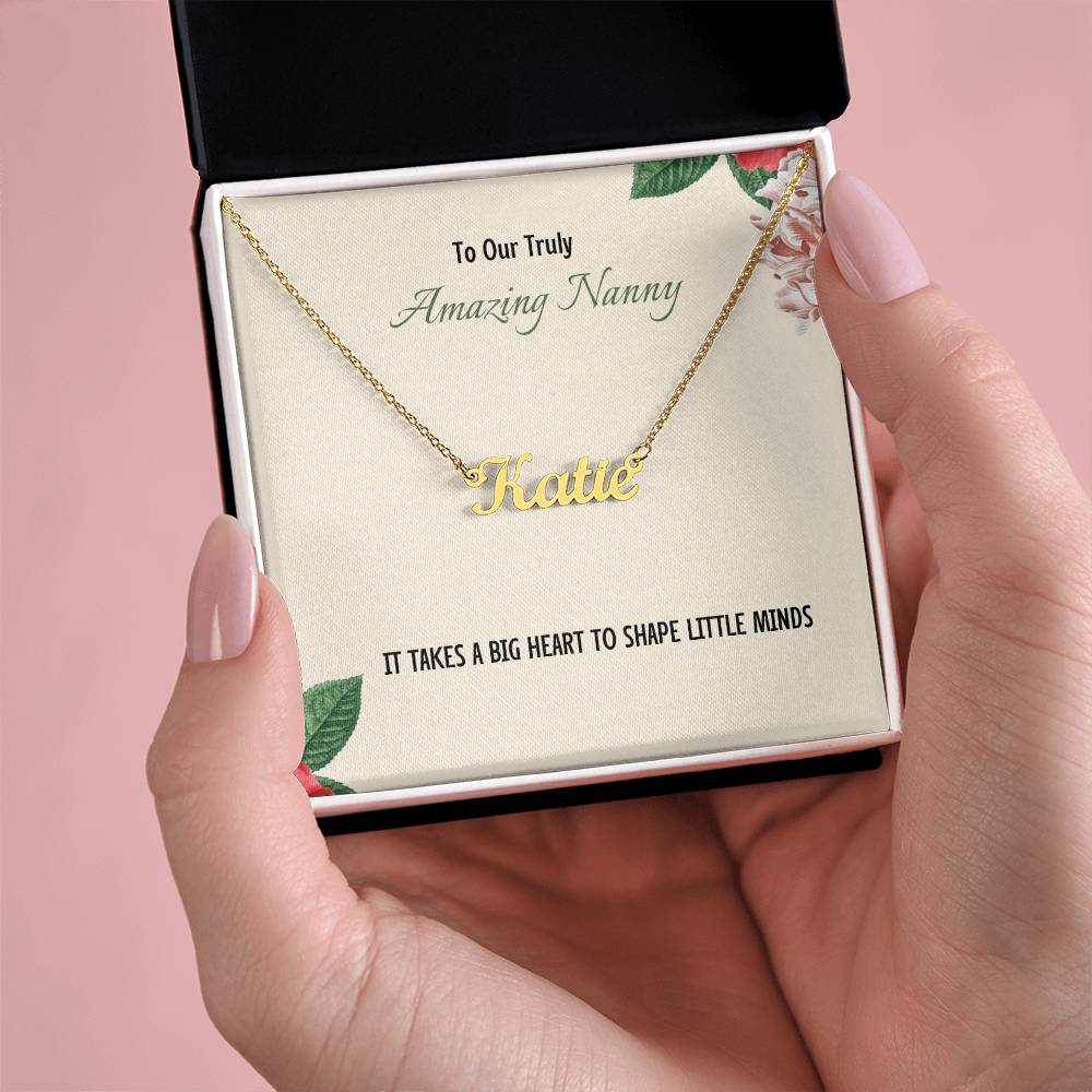 To Our Truly Amazing Nanny | Big Heart | Professional Name Necklace Gift