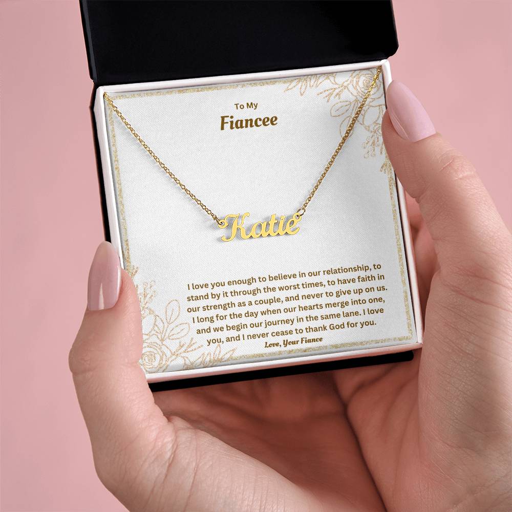 To My Fiancee | I Love You Enough | Custom Name Necklace