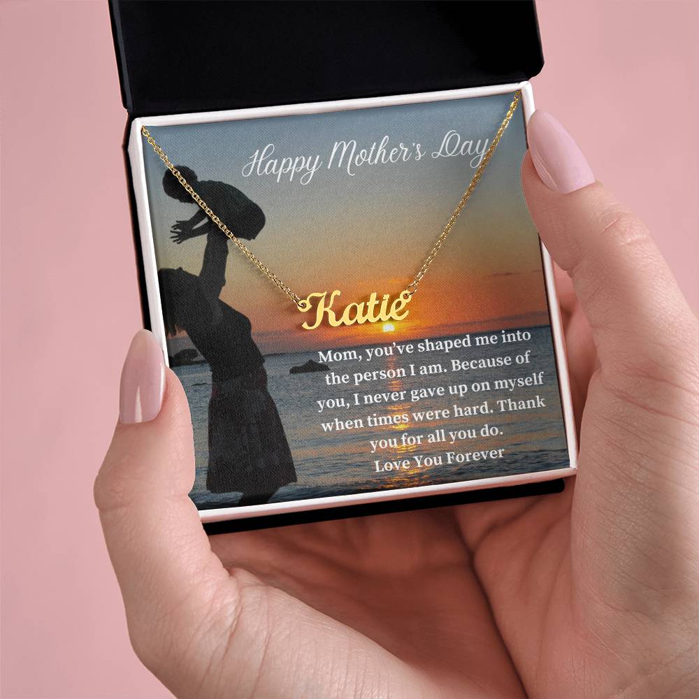 Happy Mother's Day | Thank You For All You Do | Custom Name Necklace