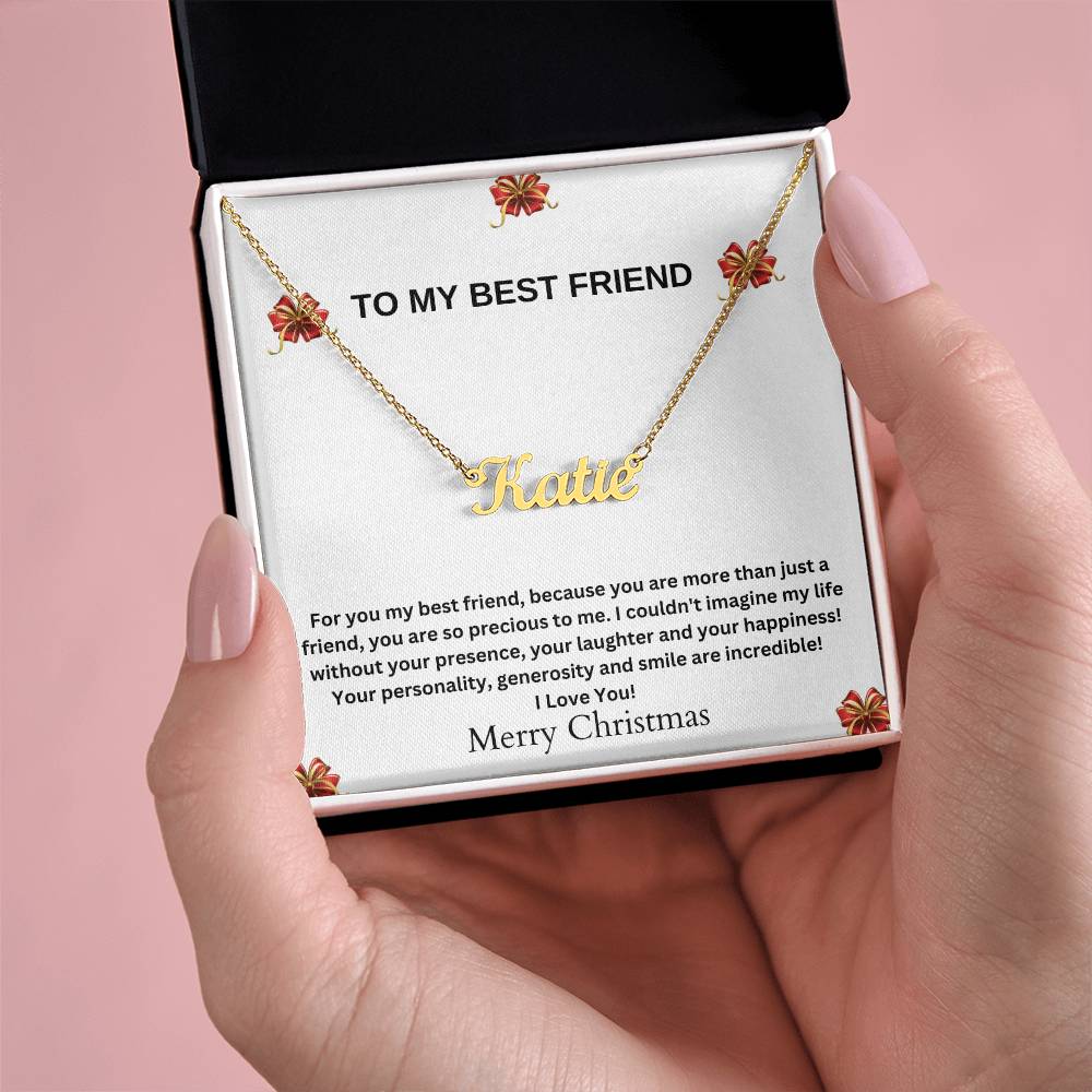 To My Best Friend | Merry Christmas | Name Necklace