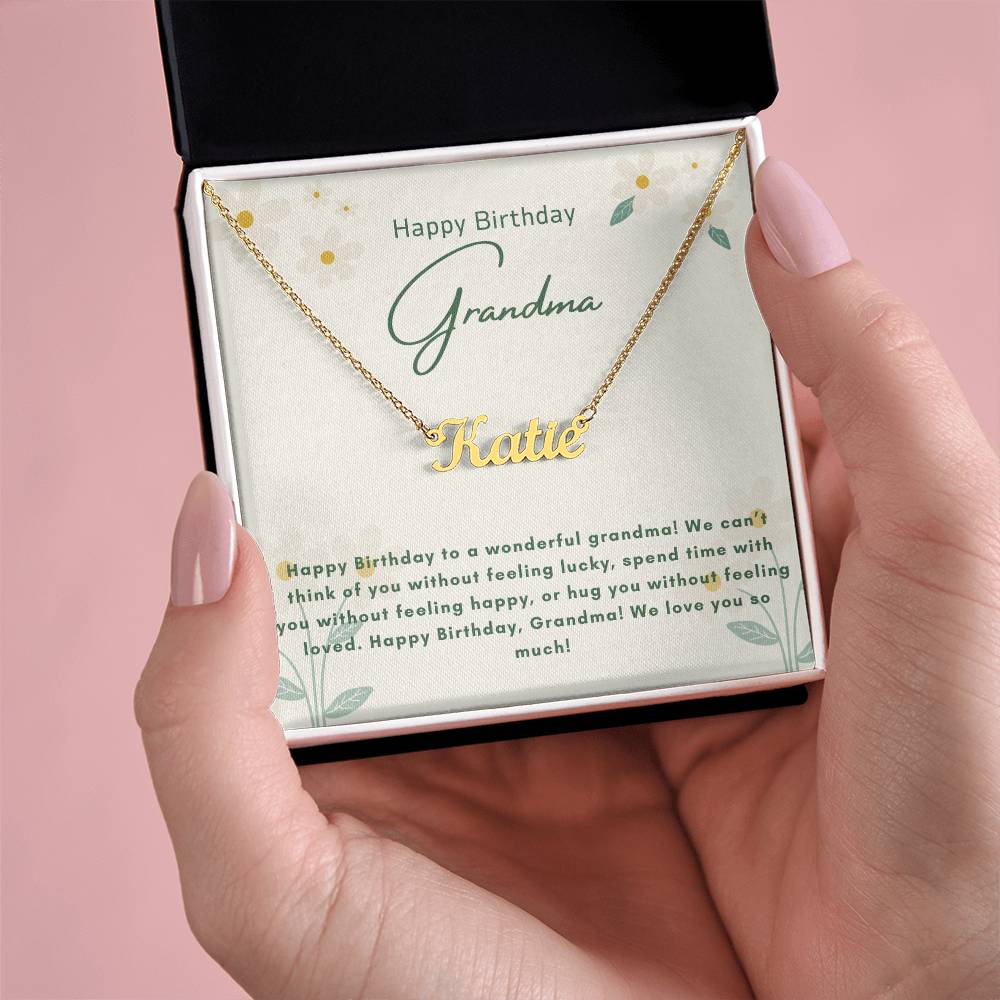 Happy Birthday Grandma | We Love You So Much | Name Pendant Necklace