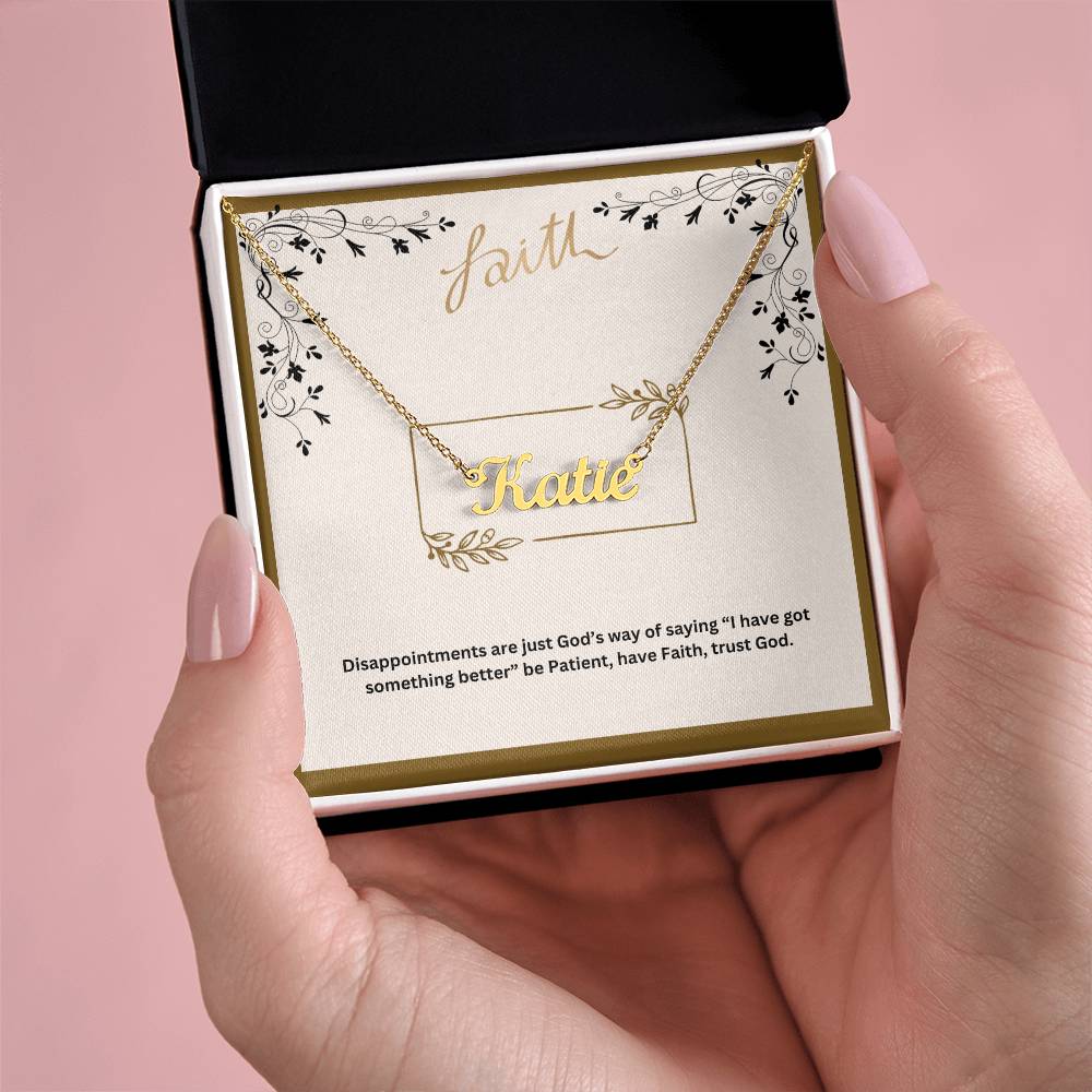 Be Patient Have Faith Trust God | Religious Faith Name Necklace