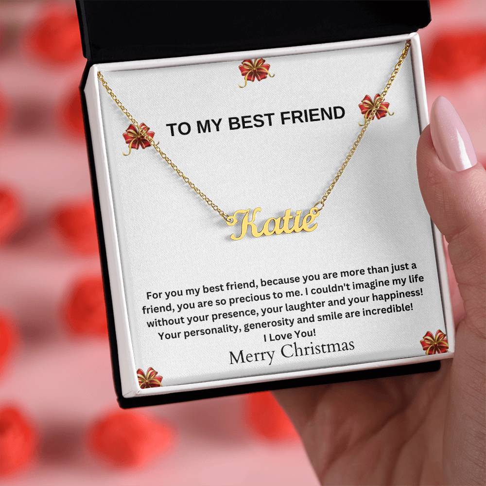 To My Best Friend | Merry Christmas | Name Necklace