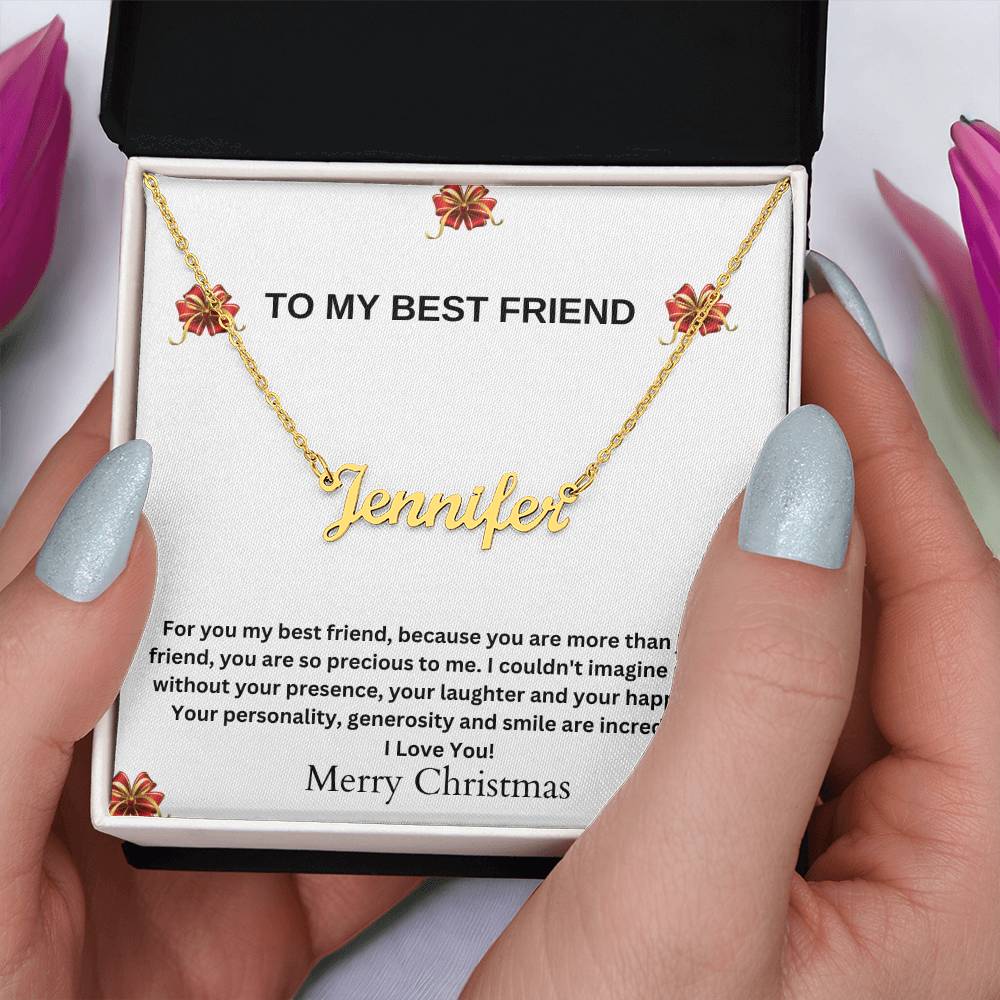 To My Best Friend | Merry Christmas | Name Necklace