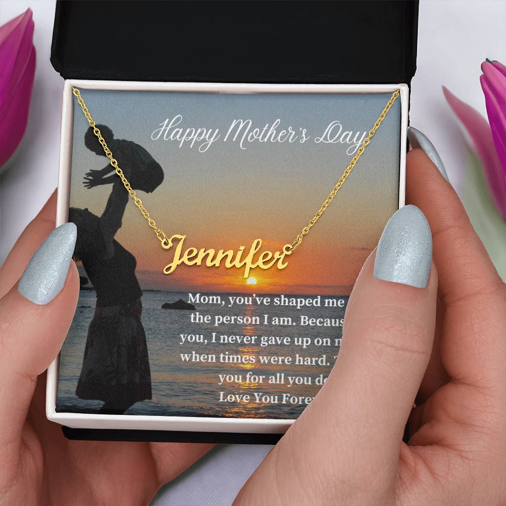 Happy Mother's Day | Thank You For All You Do | Custom Name Necklace