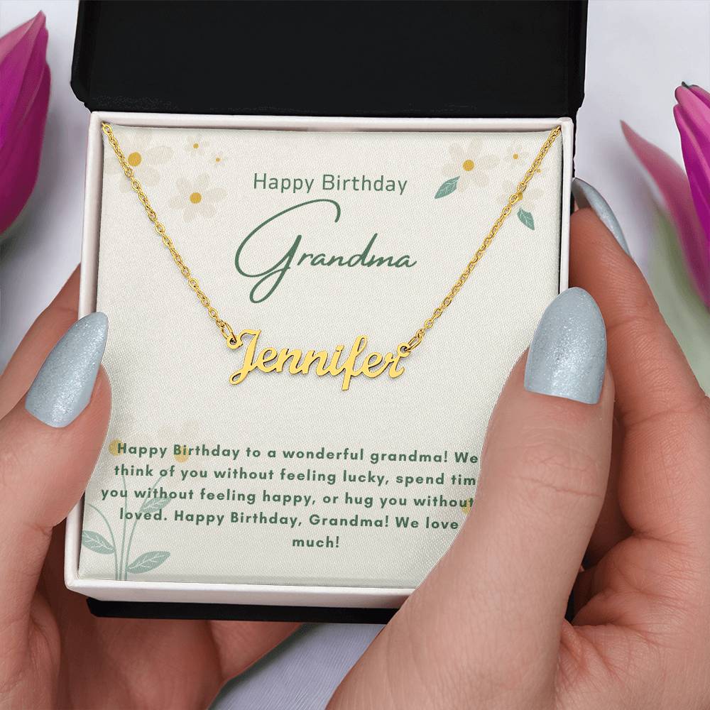 Happy Birthday Grandma | We Love You So Much | Name Pendant Necklace