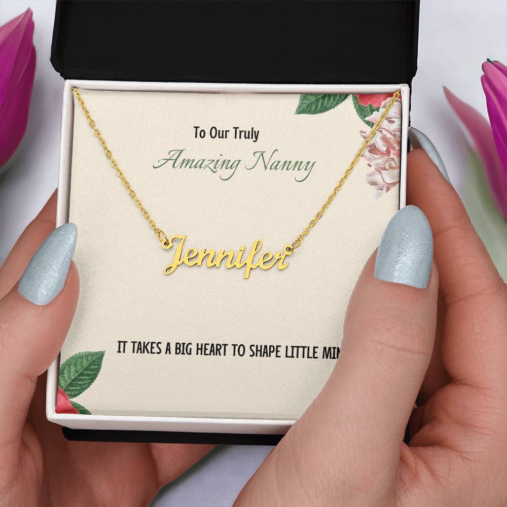 To Our Truly Amazing Nanny | Big Heart | Professional Name Necklace Gift