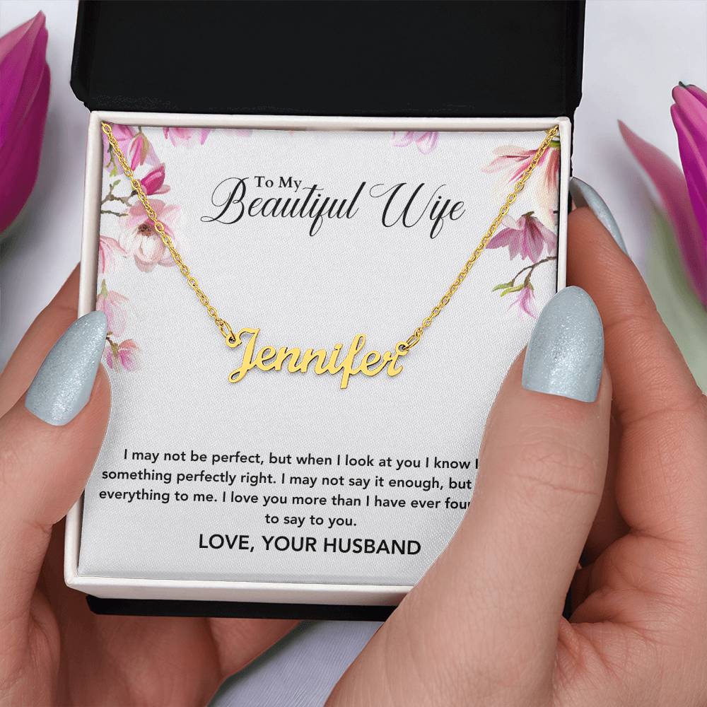 To My Beautiful Wife | You Are Everything To Me | Name Necklace