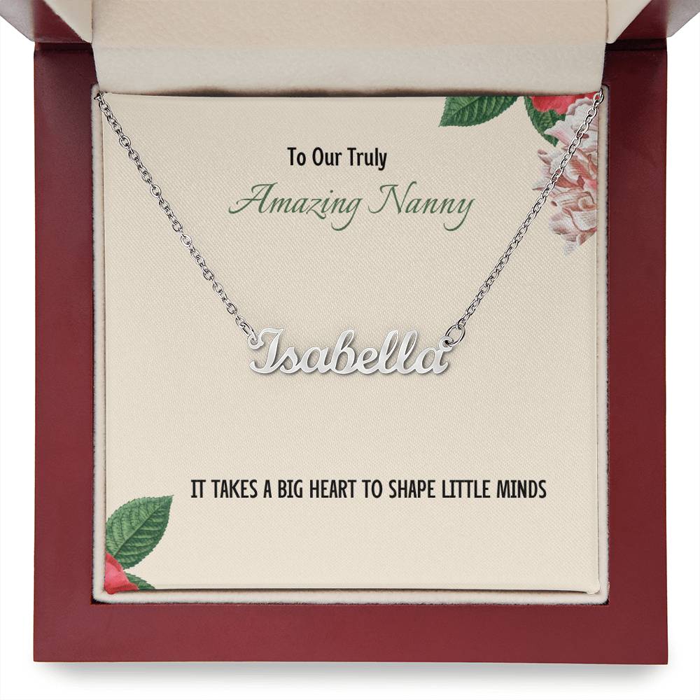 To Our Truly Amazing Nanny | Big Heart | Professional Name Necklace Gift
