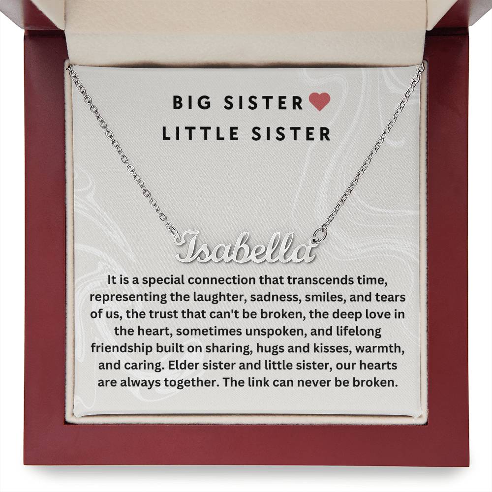 Big Sister Little Sister | Our Hearts Are Always Together | Name Necklace