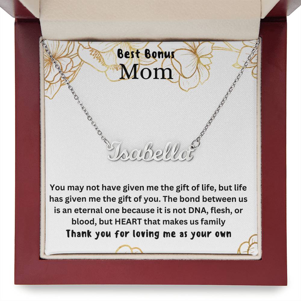Best Bonus Mom | Life Gave Me The Gift Of You | Custom Name Necklace