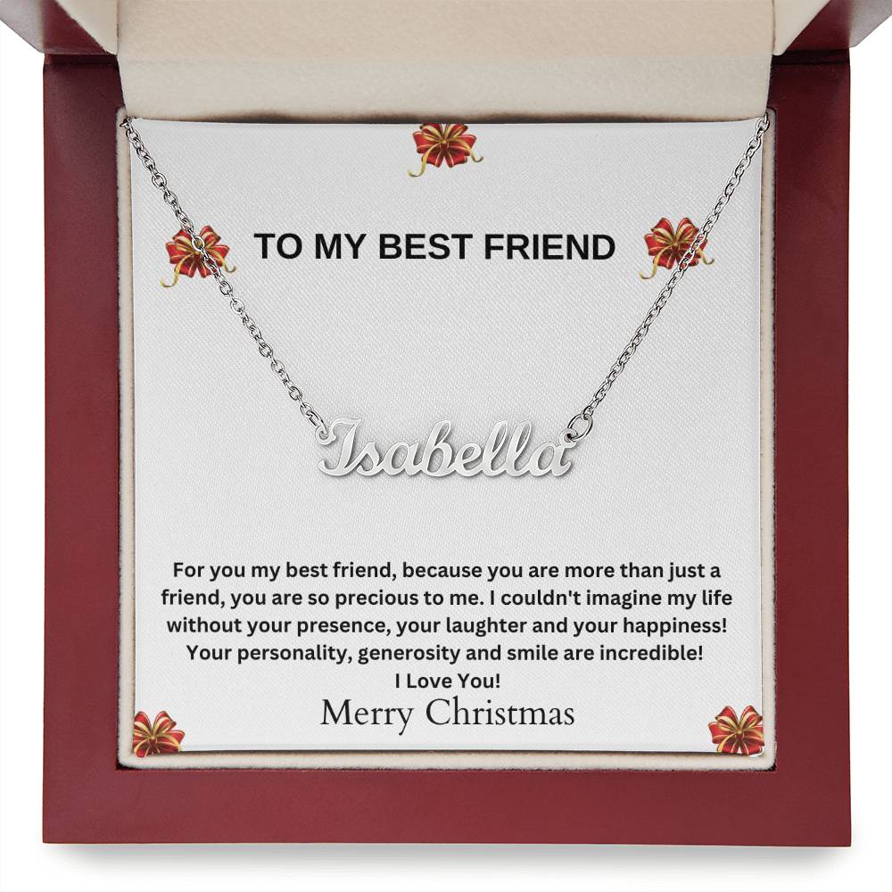 To My Best Friend | Merry Christmas | Name Necklace