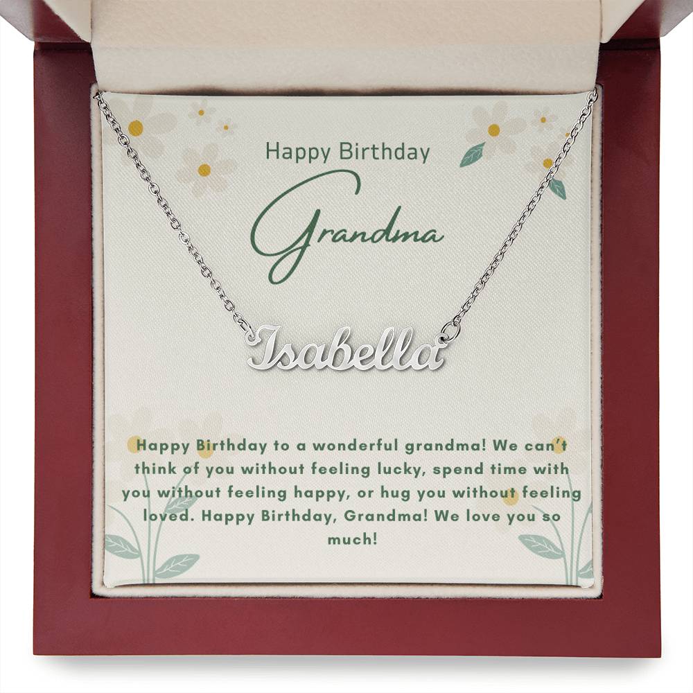 Happy Birthday Grandma | We Love You So Much | Name Pendant Necklace