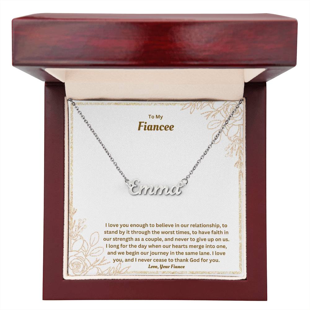 To My Fiancee | I Love You Enough | Custom Name Necklace