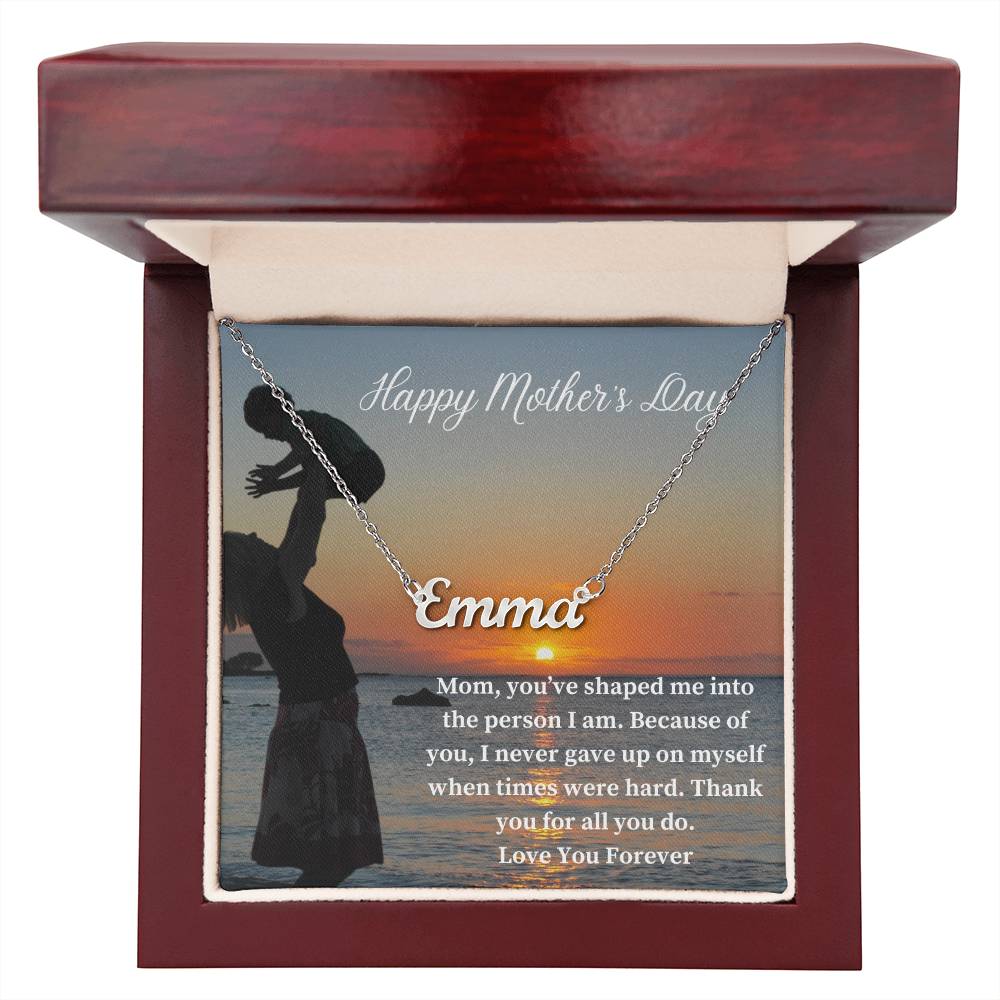 Happy Mother's Day | Thank You For All You Do | Custom Name Necklace