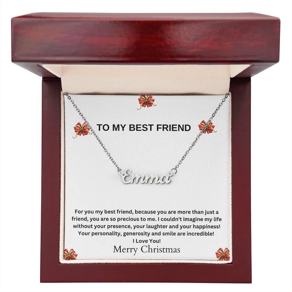 To My Best Friend | Merry Christmas | Name Necklace