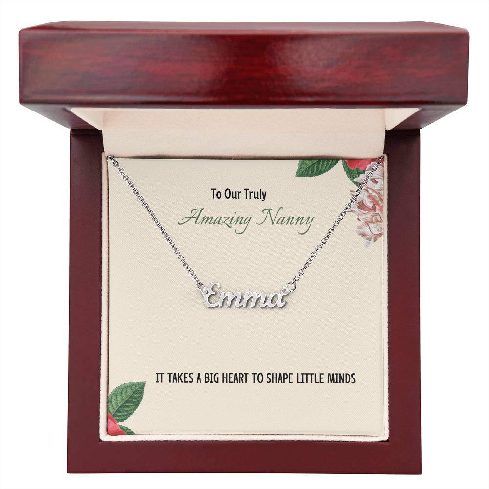 To Our Truly Amazing Nanny | Big Heart | Professional Name Necklace Gift