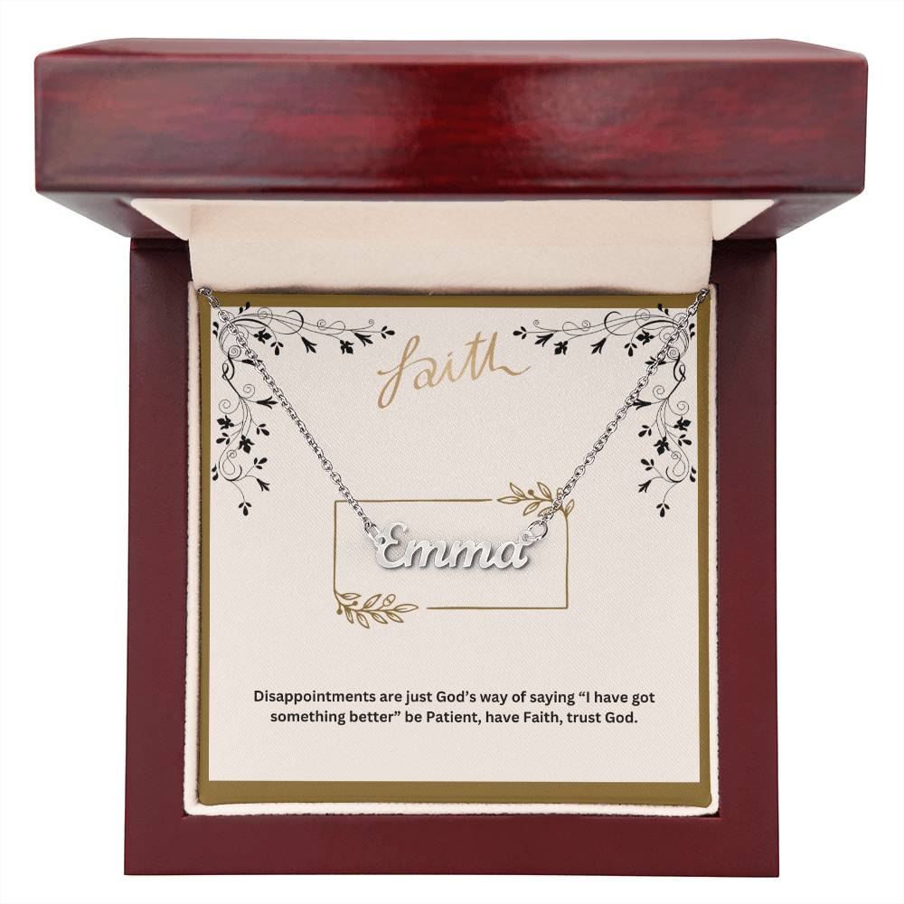 Be Patient Have Faith Trust God | Religious Faith Name Necklace