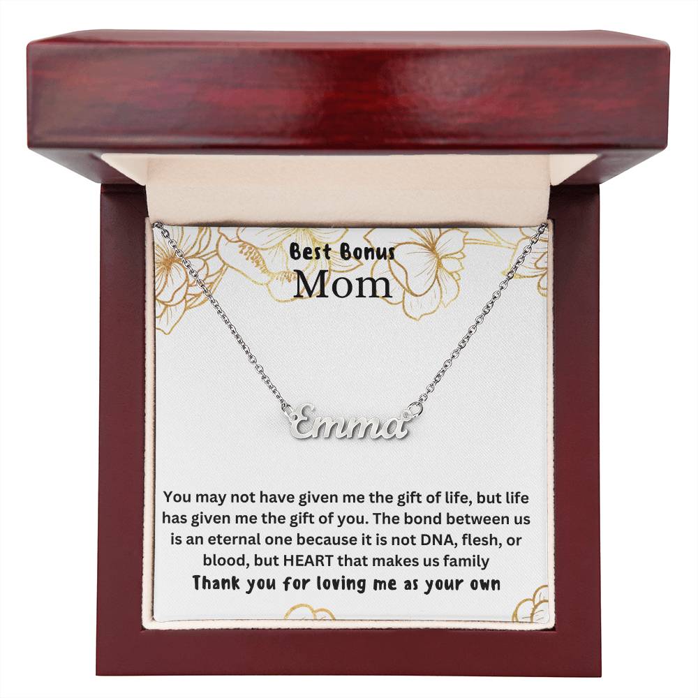 Best Bonus Mom | Life Gave Me The Gift Of You | Custom Name Necklace